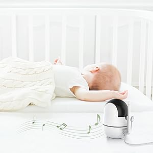 Monitor de sueño seguro premium: monitor para bebés de 5'' con zoom 4X, sensor de temperatura y audio bidireccional 