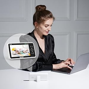 Monitor Sono Seguro Premium: Babá Eletrônica 5'' com Zoom 4X, Sensor de Temperatura e Áudio Bidirecional